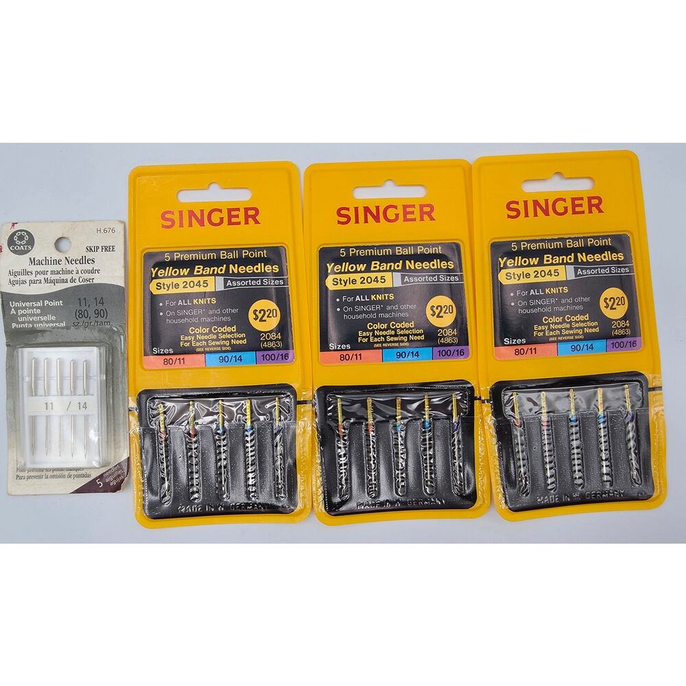 Vintage Singer Sewing Needles 2045 2020 Assorted Sizes Woven & Knits 7 Packs